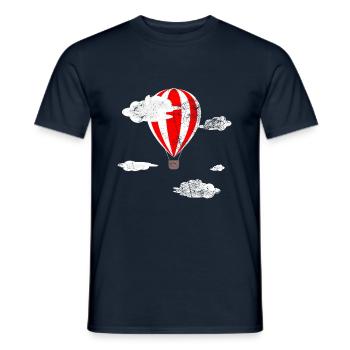 Montgolfière Ballon Nuages Cadeau - T-shirt homme - marine - Devant - AI Model Male 178 light (178cm)