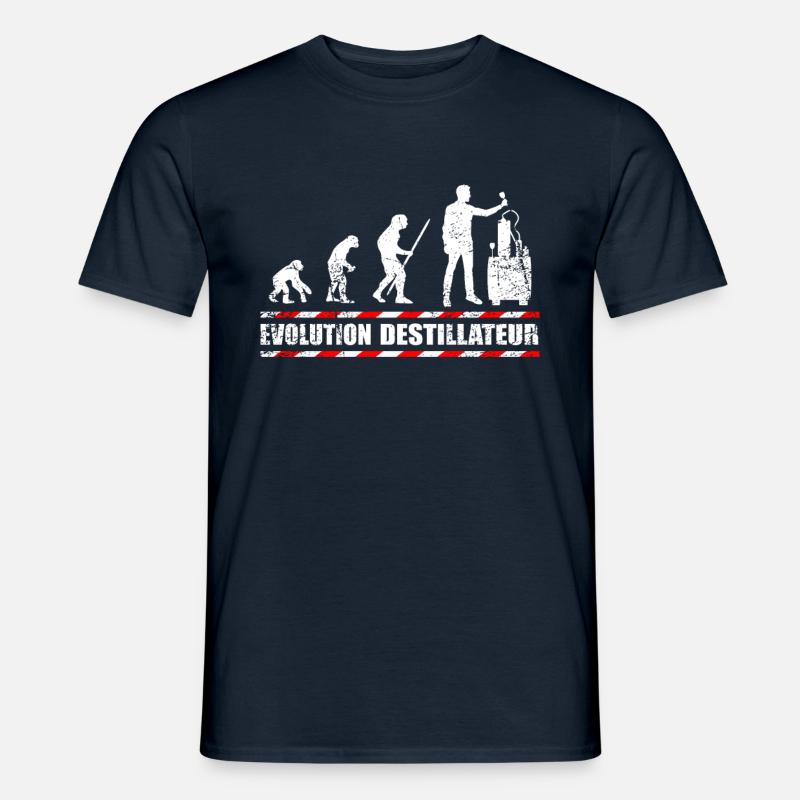 Evolution Destillateur Schnapsbrenner - Männer T-Shirt - Navy