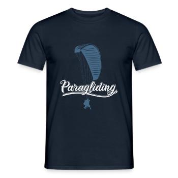 Paragliding Gleitschirm - Männer T-Shirt - Navy - Vorne - AI Model Male 178 light (178cm)