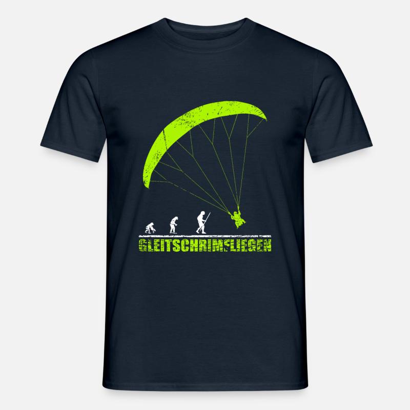 Gleitschirmfliegen Evolution Geschenk - Männer T-Shirt - Navy