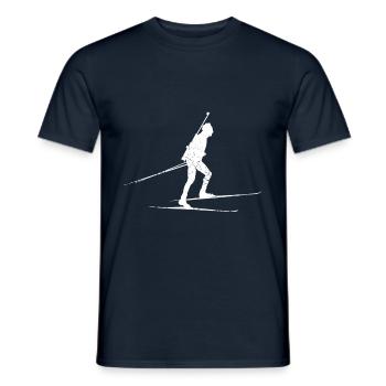 Biathlet Biathlon Skifahren - Männer T-Shirt - Navy - Vorne - AI Model Male 178 light (178cm)