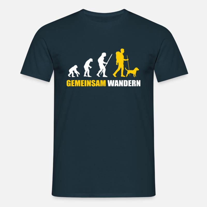 Hund Wandern Evolution - Männer T-Shirt - Navy