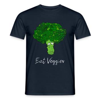 Mangez des légumes brocoli légumes - T-shirt homme - marine - Devant - AI Model Male 178 light (178cm)