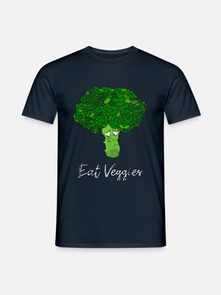 Eat veggies broccoli vegetables - Men's T-Shirt - navy