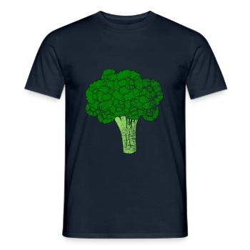 broccoli - Men's T-Shirt - navy - Front - AI Model Male 178 light (178cm)