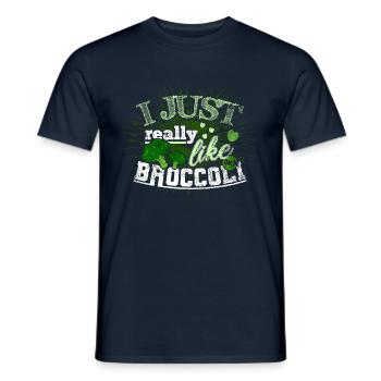 Broccoli vegetables - Men's T-Shirt - navy - Front - AI Model Male 178 light (178cm)
