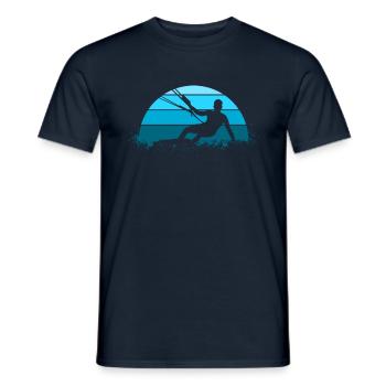 Kiteboard Kitesurfen - Männer T-Shirt - Navy - Vorne - AI Model Male 178 light (178cm)