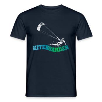 Kiteboard Board Kitesurfen - Männer T-Shirt - Navy - Vorne - AI Model Male 178 light (178cm)