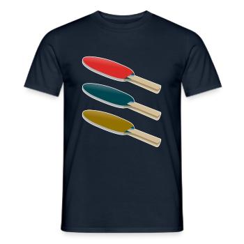 Tischtennisschläger - Männer T-Shirt - Navy - Vorne - AI Model Male 178 light (178cm)