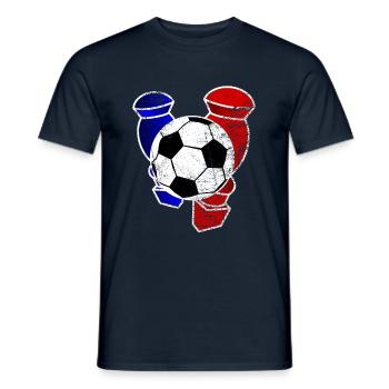 Tischkickern - Männer T-Shirt - Navy - Vorne - AI Model Male 178 light (178cm)