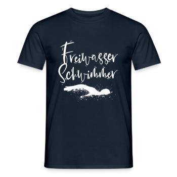 Schwimmen - Männer T-Shirt - Navy - Vorne - AI Model Male 178 light (178cm)