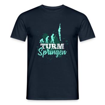Vintage Wasserspringen Geschenk - Männer T-Shirt - Navy - Vorne - AI Model Male 178 light (178cm)
