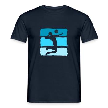 Vintage Volleyball Volleyballer - Männer T-Shirt - Navy - Vorne - AI Model Male 178 light (178cm)