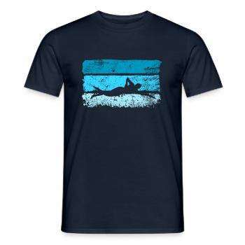 Nageur nageant - T-shirt homme - marine - Devant - AI Model Male 178 light (178cm)