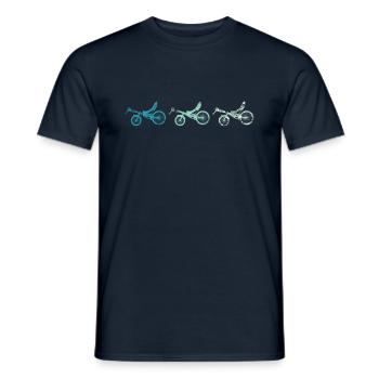 Rétro vélo allongé - T-shirt homme - marine - Devant - AI Model Male 178 light (178cm)