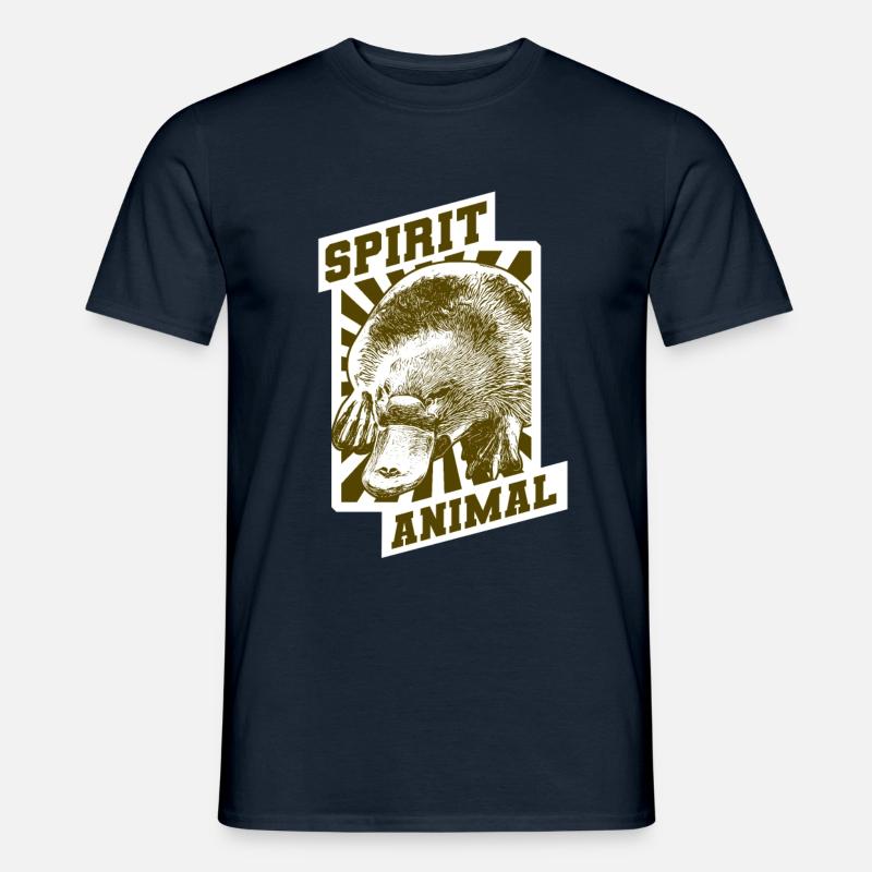 Retro Schnabeltier Geschenk - Männer T-Shirt - Navy