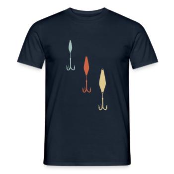 Hameçon de pêche - T-shirt homme - marine - Devant - AI Model Male 178 light (178cm)