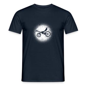 Vélo couché rétro - T-shirt homme - marine - Devant - AI Model Male 178 light (178cm)