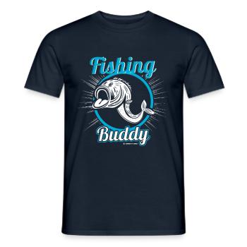 Vintage Fischkopf Angler Dorsch - Männer T-Shirt - Navy - Vorne - AI Model Male 178 light (178cm)