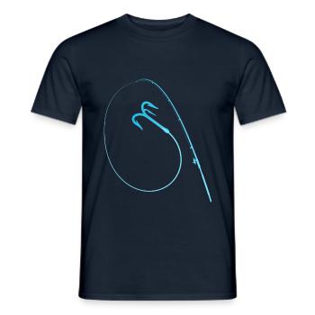 Cool fishing rod fishing hooks deep sea fishing - Men's T-Shirt - navy - Front - AI Model Male 178 light (178cm)