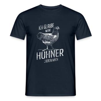 Hühner Flüsterer Hühnerbauer Geflügel - Männer T-Shirt - Navy - Vorne - AI Model Male 178 light (178cm)