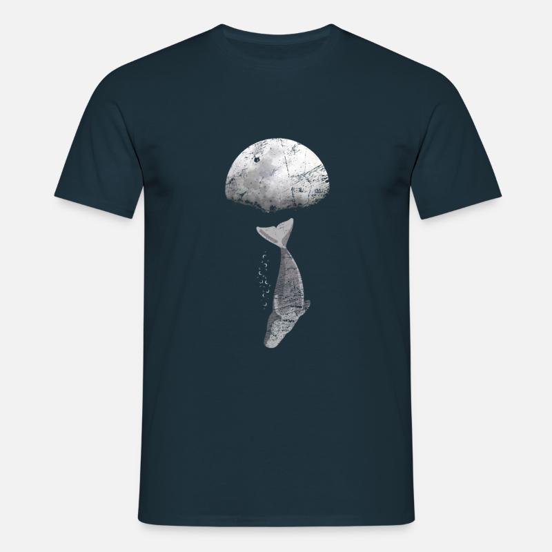 Wal Blauwal Pottwal Evolution - Männer T-Shirt - Navy