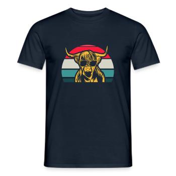 Scottish Highland Cattle - Men's T-Shirt - navy - Front - AI Model Male 178 light (178cm)