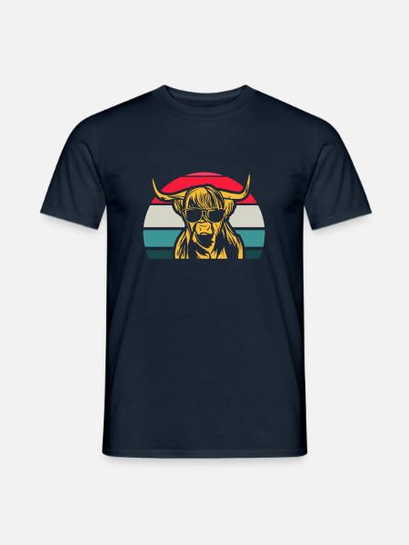Scottish Highland Cattle - Men's T-Shirt - navy