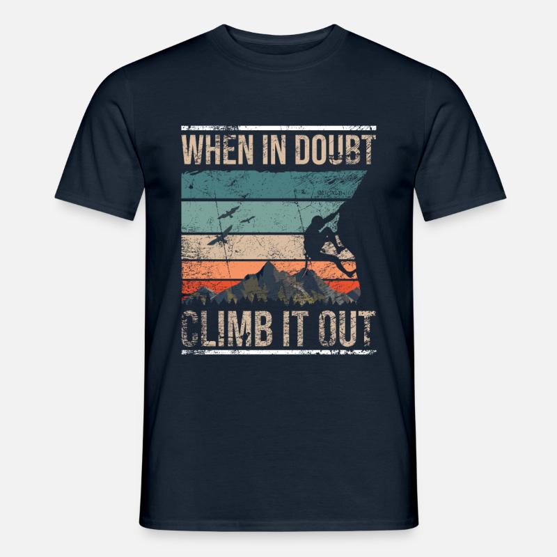 Retro Kletter Bouldern Boulder - Männer T-Shirt - Navy