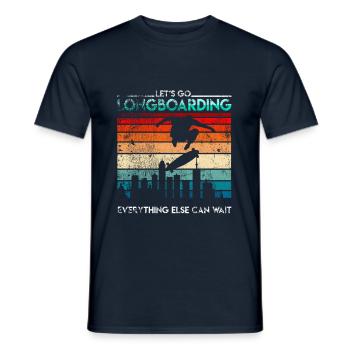 Longboarder rétro longboard - T-shirt homme - marine - Devant - AI Model Male 178 light (178cm)