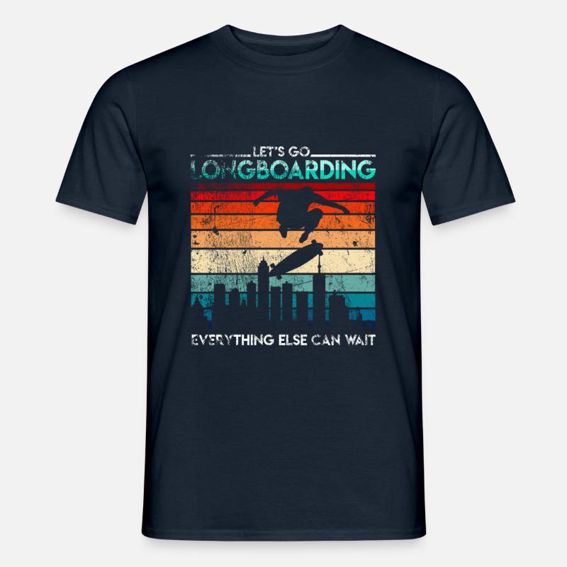 Retro Longboarder Longboard - Männer T-Shirt - Navy