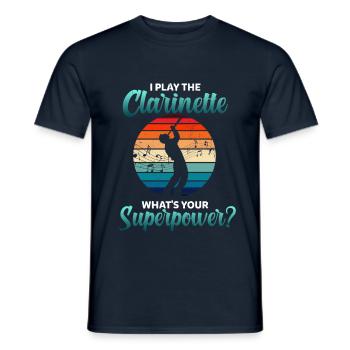Clarinet player clarinet - Men's T-Shirt - navy - Front - AI Model Male 178 light (178cm)
