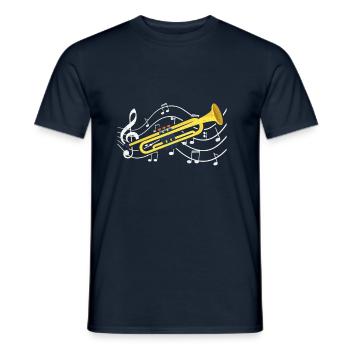 Trompete - Männer T-Shirt - Navy - Vorne - AI Model Male 178 light (178cm)