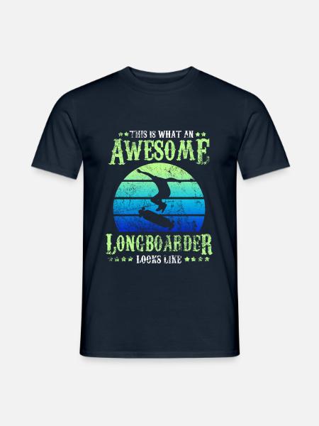 Longboard Skateboard - Männer T-Shirt - Navy