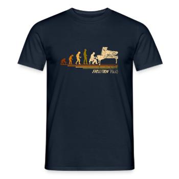 Evolution Pianist - Men's T-Shirt - navy - Front - AI Model Male 178 light (178cm)