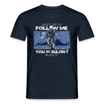 Mountain biker saying mountains - Men's T-Shirt - navy - Front - AI Model Male 178 light (178cm)