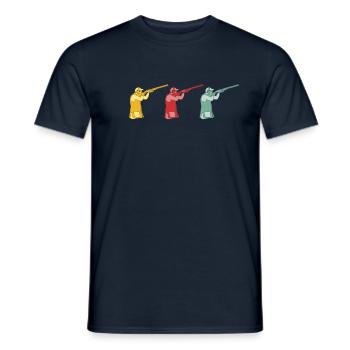 Fusil de chasse rétro skeet tireur de pigeons d'argile - T-shirt homme - marine - Devant - AI Model Male 178 light (178cm)