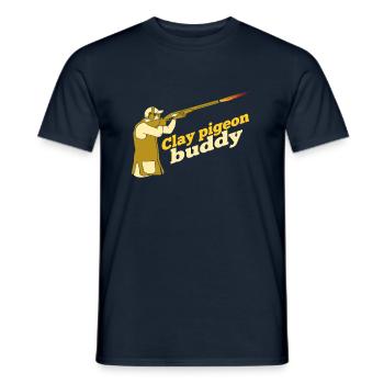 Clay pigeon shooting shotgun - Men's T-Shirt - navy - Front - AI Model Male 178 light (178cm)