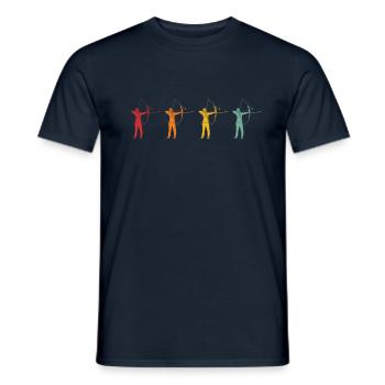 Retro Bogenschützen - Männer T-Shirt - Navy - Vorne - AI Model Male 178 light (178cm)