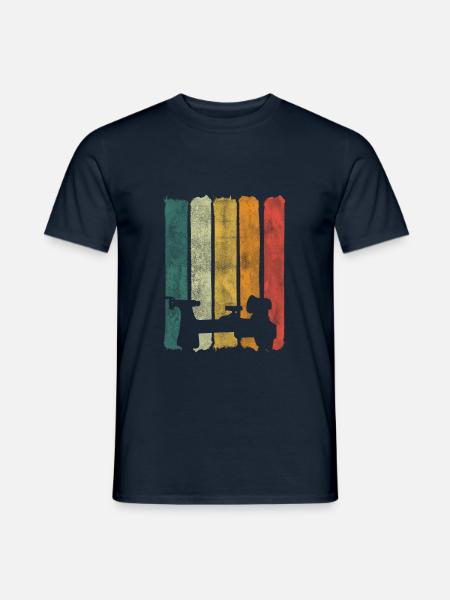 Retro Balken Drechselbank Drechsler Illustration - Männer T-Shirt - Navy