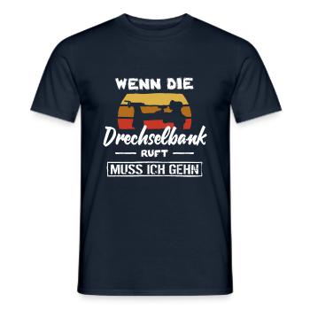 Drechselbank Spruch - Männer T-Shirt - Navy - Vorne - AI Model Male 178 light (178cm)