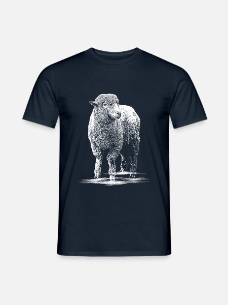 Sheep Illustration Sheep buck - Men's T-Shirt - navy