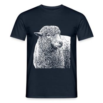 Merino sheep buck Groß Weis - Men's T-Shirt - navy - Front - AI Model Male 178 light (178cm)