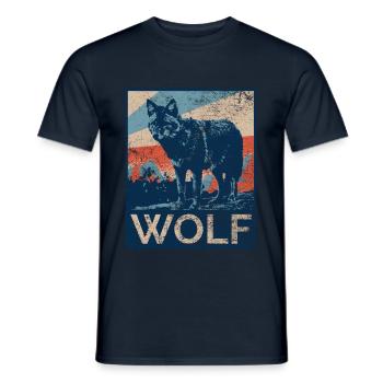 Wölfe Wolf Wölfin Werwolf - Männer T-Shirt - Navy - Vorne - AI Model Male 178 light (178cm)