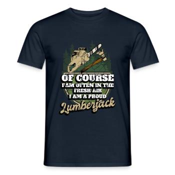 Motorsäge Förster Holzfäller - Männer T-Shirt - Navy - Vorne - AI Model Male 178 light (178cm)