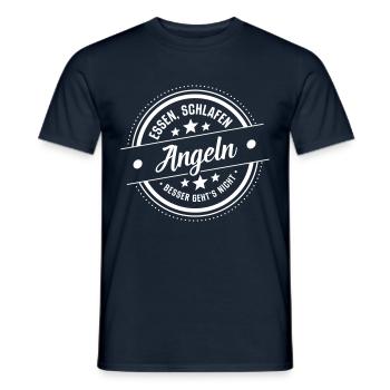 Angeln - Männer T-Shirt - Navy - Vorne - AI Model Male 178 light (178cm)