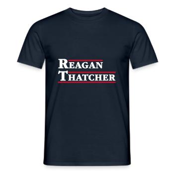 Reagan et Thatcher - T-shirt homme - marine - Devant - AI Model Male 178 light (178cm)