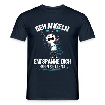 Geh angeln und entspanne haben sie gesagt - Männer T-Shirt - Navy - Vorne - AI Model Male 178 light (178cm)