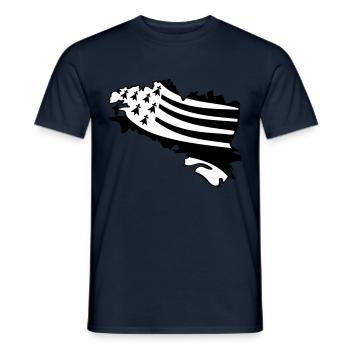 Breizh - Bretagne - Männer T-Shirt - Navy - Vorne - AI Model Male 178 light (178cm)