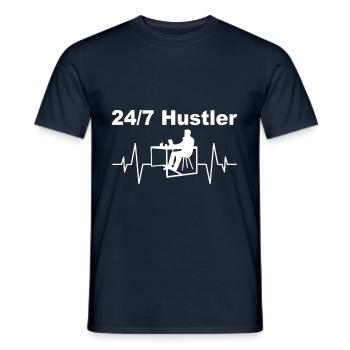 24/7 Hustler – Work Mode On - Männer T-Shirt - Navy - Vorne - AI Model Male 178 light (178cm)